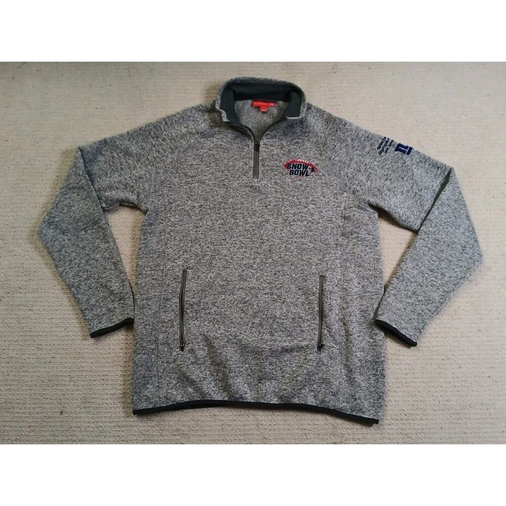 NY Giants Snow Bowl Redvanly Quarter Zip Sweater Mens Large Special Olympics NJ